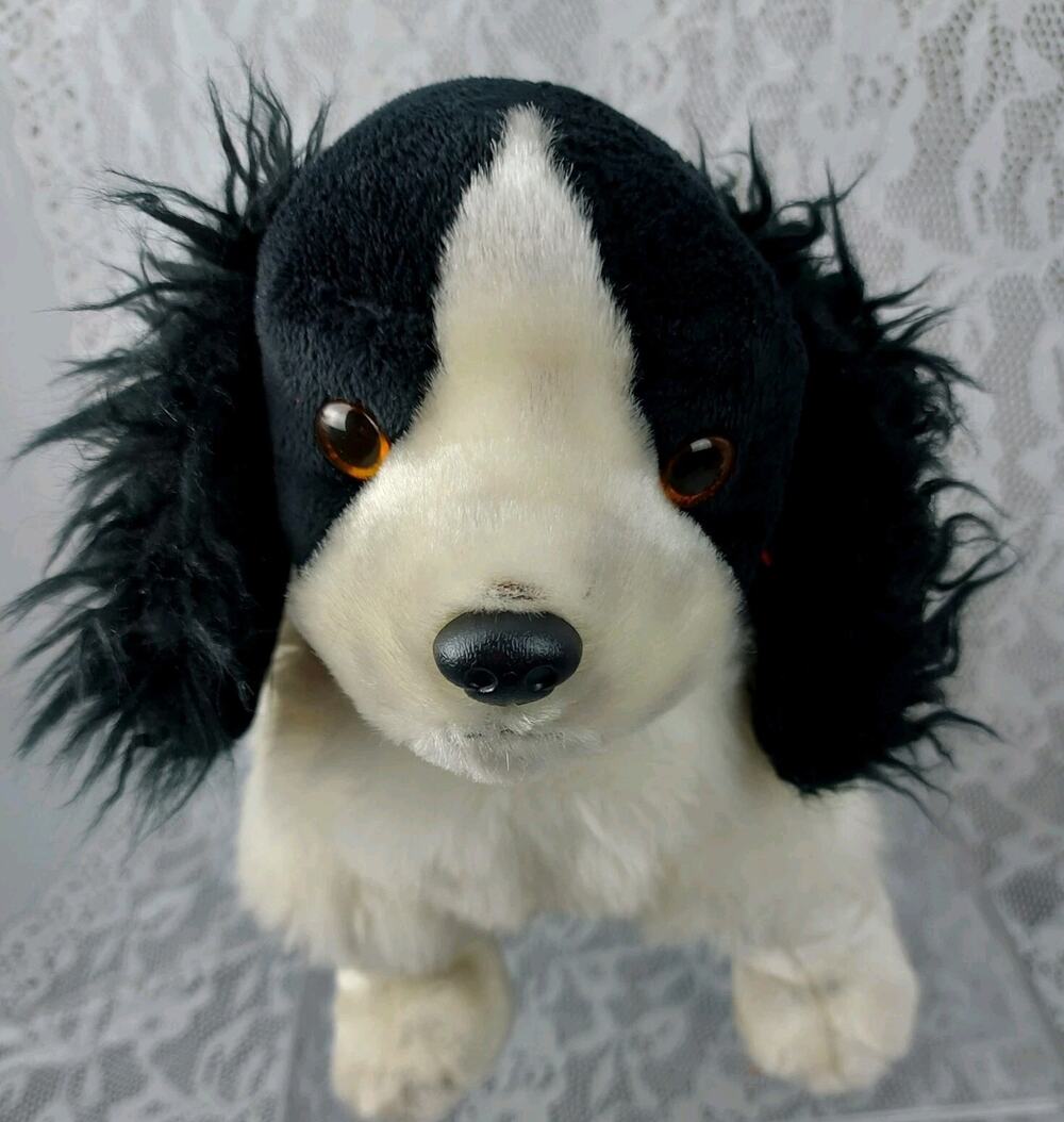 Ty Spaniel FROLIC Puppy Dog Plush Black White Buddies 14" Stuffed Plushie 2002